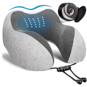 Almohadas de espuma viscoelástica en forma de U para el cuello almohada de viaje suave almohada de avión Cervical para el cuello ropa de cama Cervical de viaje para el cuidado de la salud de 30*28*14CM